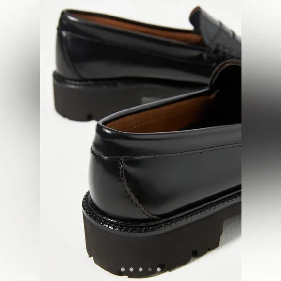 ANTHROPOLOGIE G.H. Bass WEEJUNS Whitney Super Loafer Black Leather Loafers - Picture 4 of 10